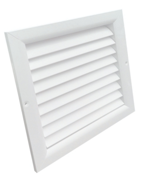 Lüftungsgitter 300 x 300 mm weiss Strangprofil incl. Dichtung, Edelstahlschrauben, Dübel, Insektenschutz